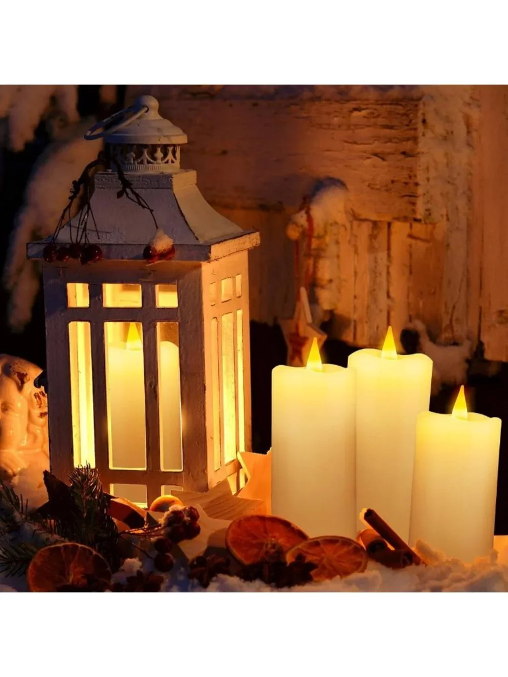 Rechargeable LED Flameless Candles with Remote & Timer - 9 Pack White Pillar
